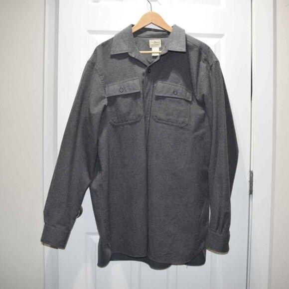 LL Bean Heavy Cotton Long Sleeve Button Down Shirt / Jacket Shacket - Picture 1 of 4